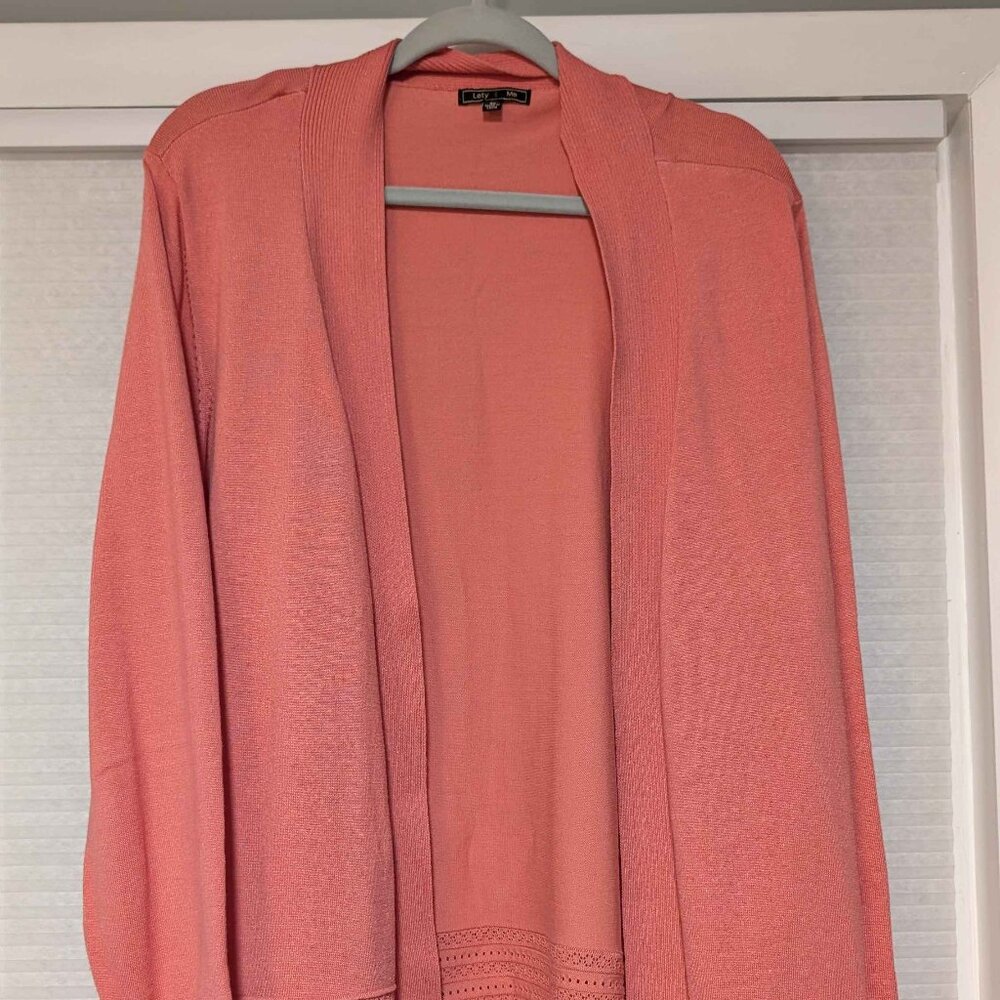 Lety & Me Coral Gabby Open Front Cardigan Size 3X